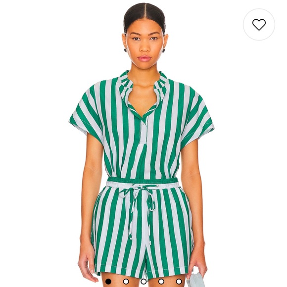 NWT Sundry set (2 piece) CANDY STRIPED POPOVER TOP & EASY Short Set xs - Picture 10 of 13